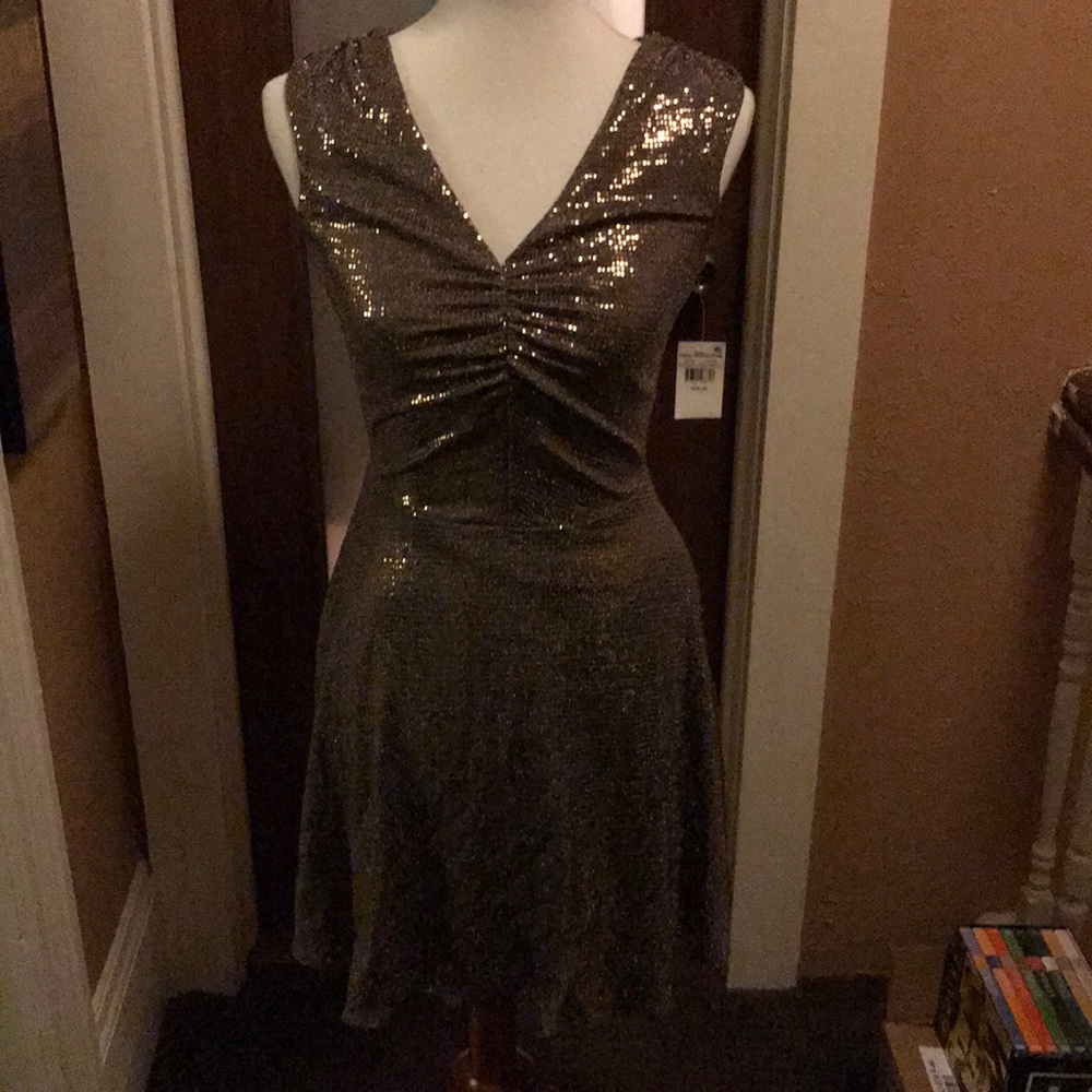 Cosmopolitan gold sleeveless mini dress